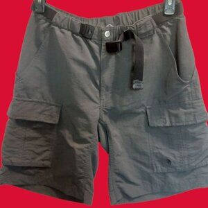 The North Face Mens Cargo Shorts Belted Lightweight Dark Gray Size Medium